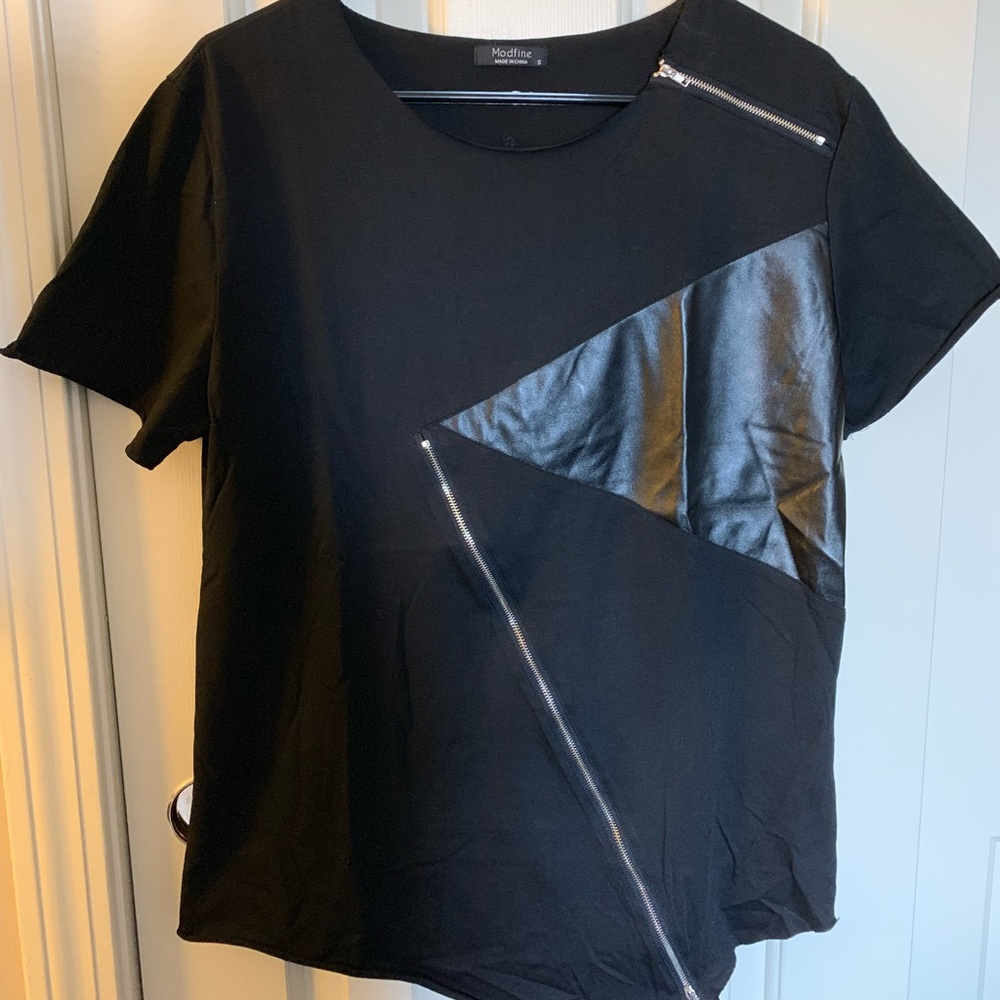 Goth Zipper Leather Street Shirt